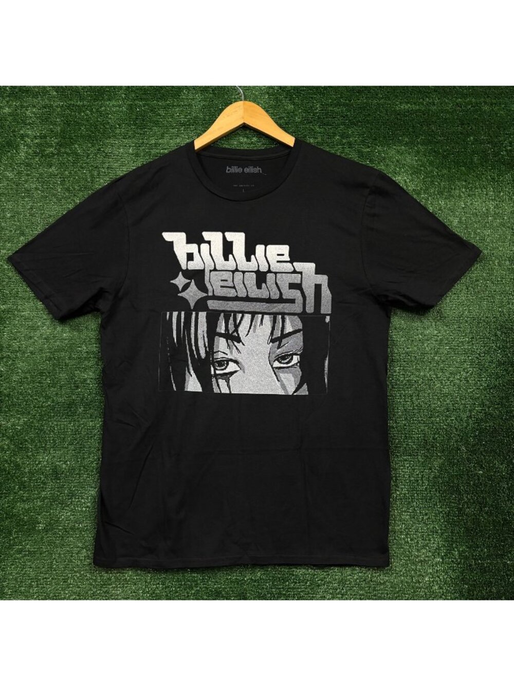 Billie Eilish Anime Eyes T-Shirt Size Large
